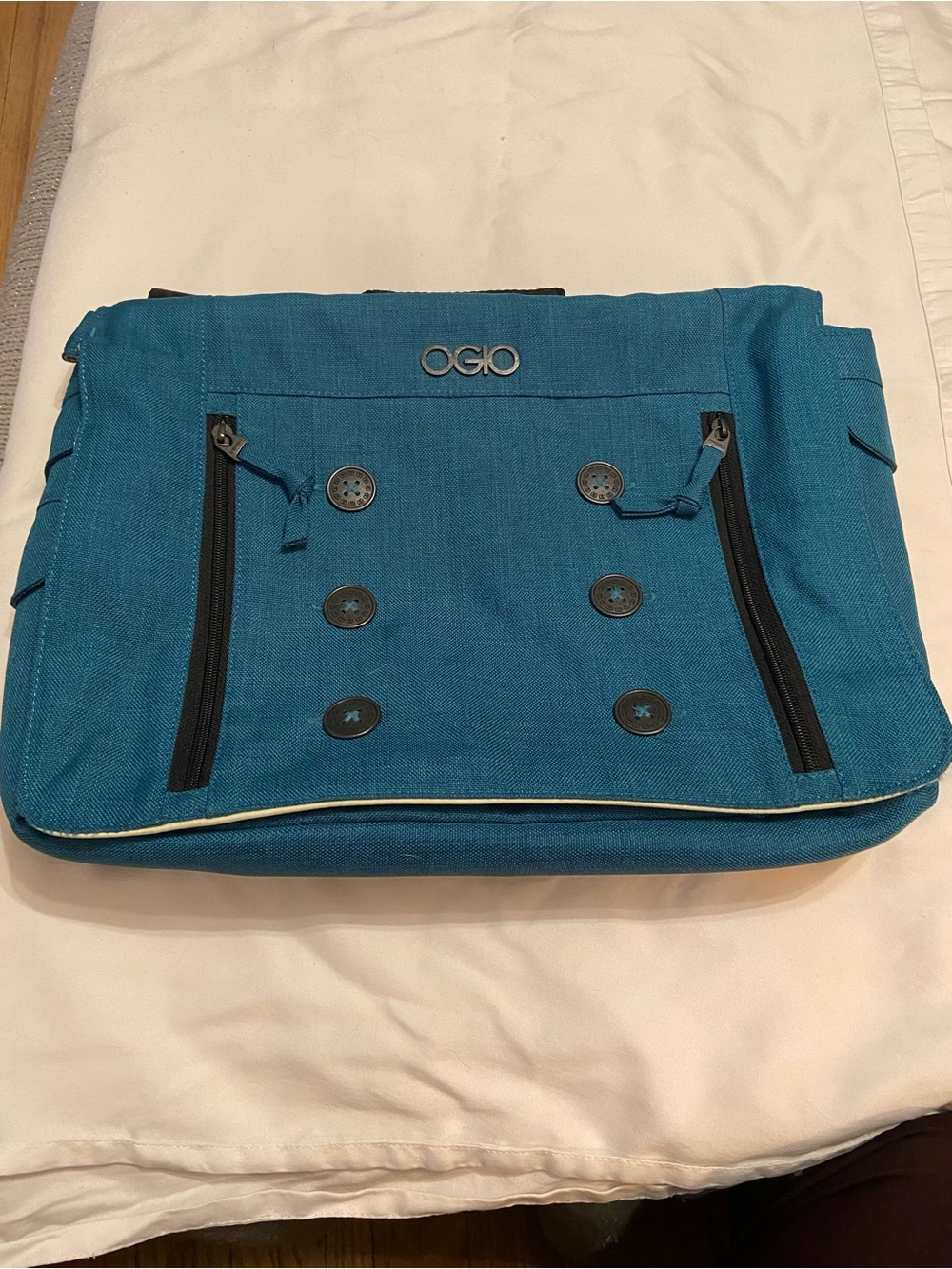 OGIO Blue Laptop Messenger Bag Tech Organizer Padded Tablet Compartment